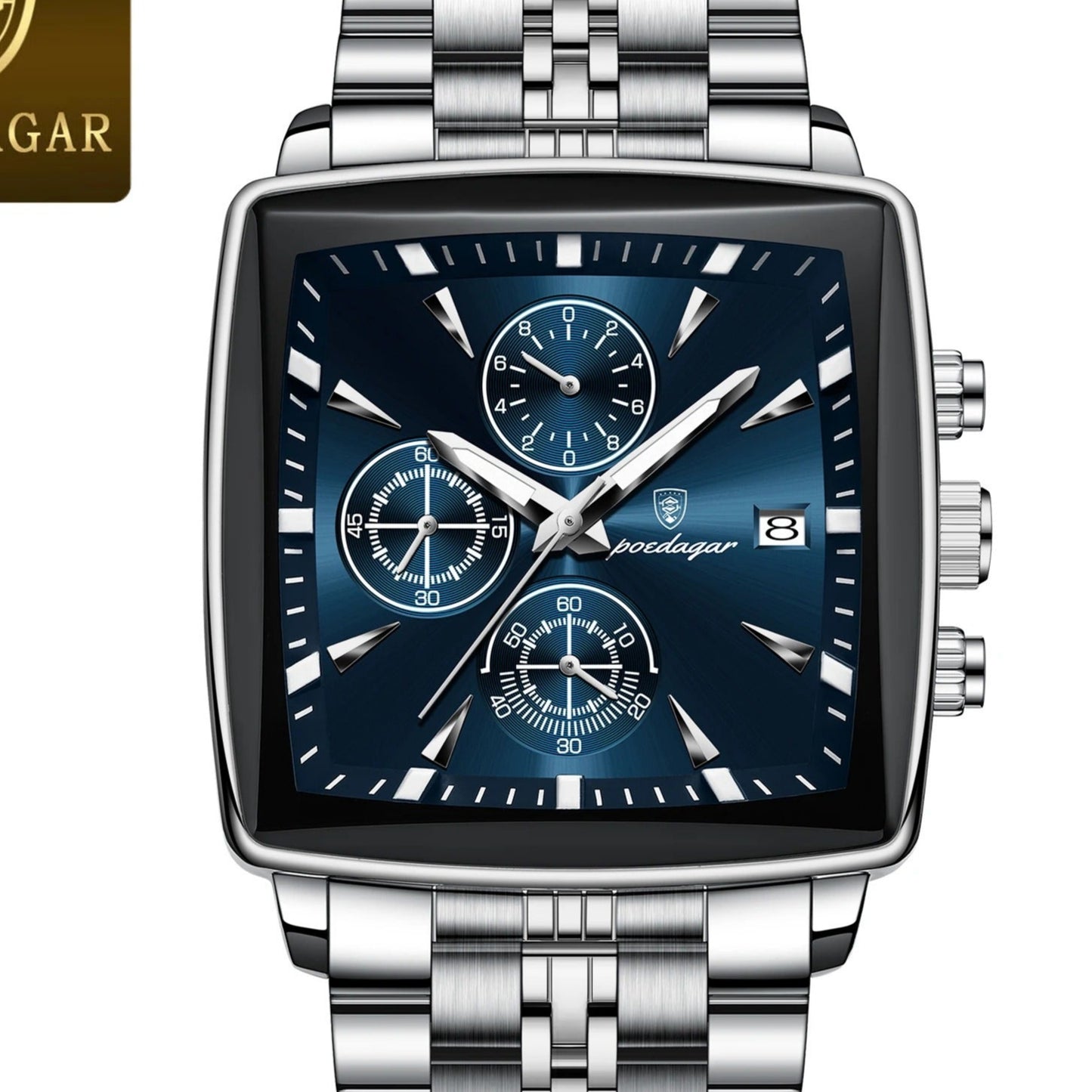 Montre Homme Poedagar 866 Quartz Chronographe vue du cadran