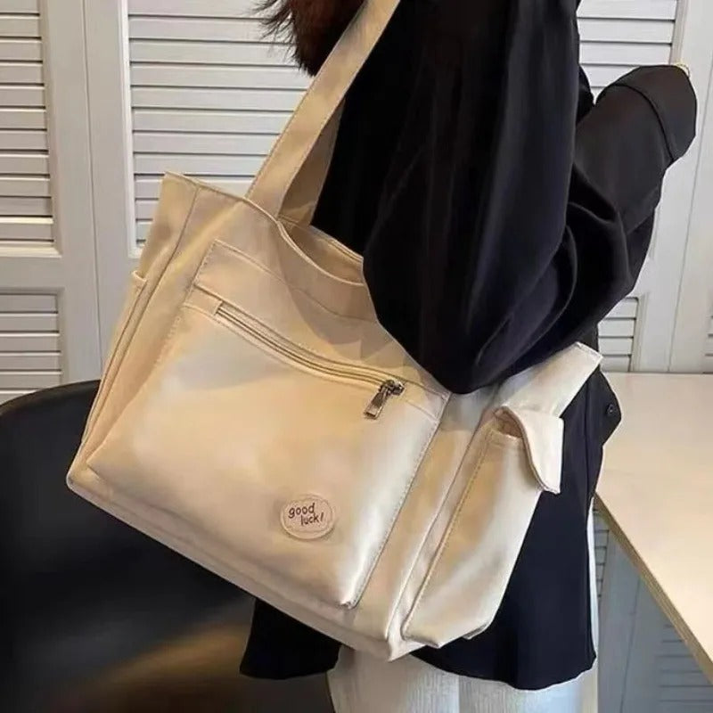 Sac à main femme tote beige – vue de face