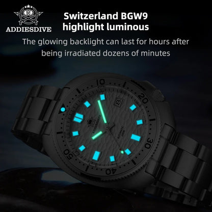 Verre saphir plat et lunette lumineuse BGW9 – plongeuse ADDIESDIVE AD2117