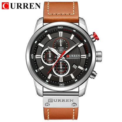 Bracelet cuir marron 24 mm – Montre Curren homme