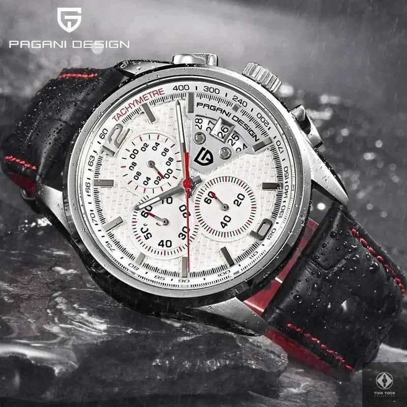 Bracelet cuir noir 23 mm – Pagani Design PD-3306