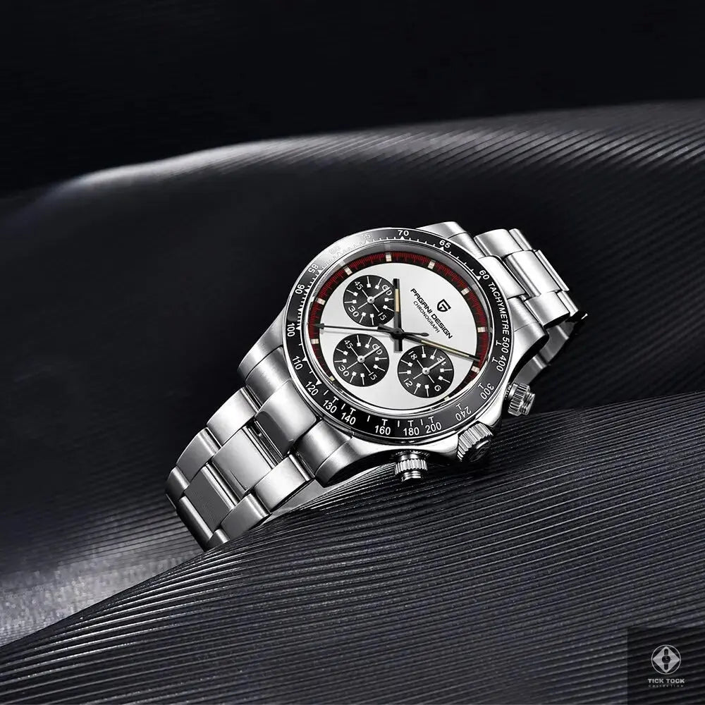 Bracelet acier argenté 21 mm – Pagani PD-1676 - Vue latérale