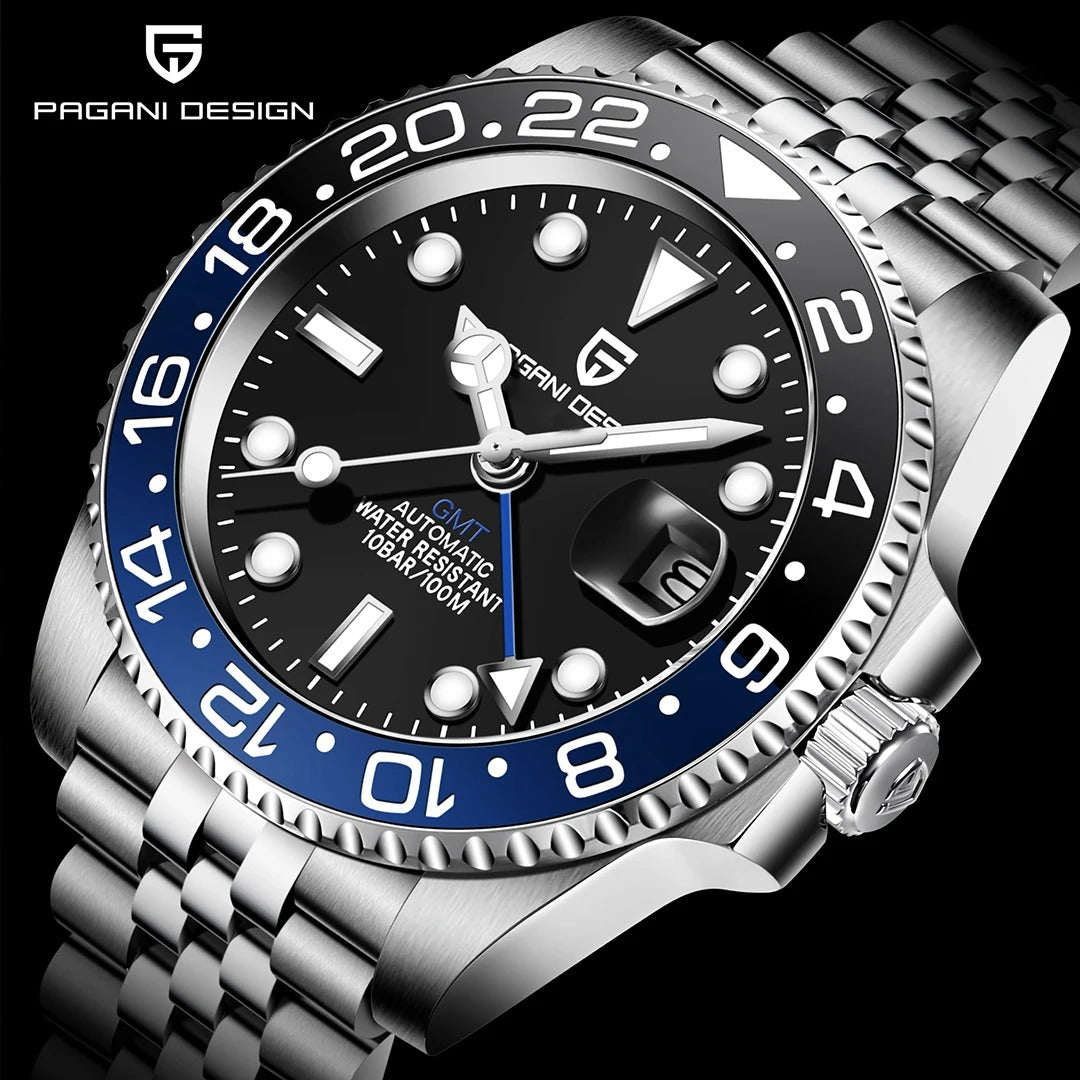 Lunette noire et bleue avec cadran noir – PD-1783 Pagani