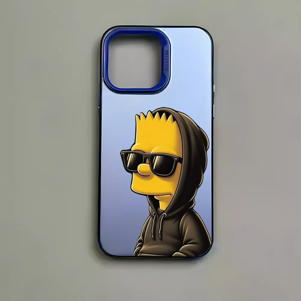 Coque téléphone motif dessin animé - iPhone 14 fond bleu silicone souple TPU