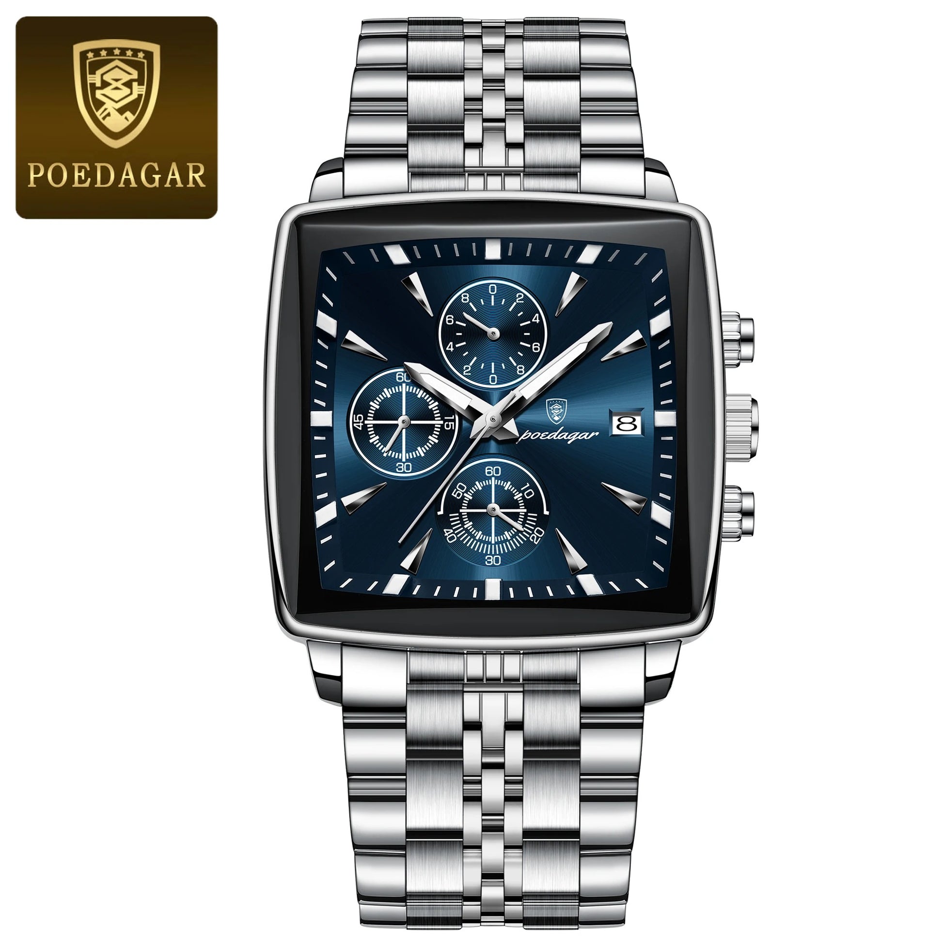 Montre Homme Poedagar 866 Quartz Chronographe vue de face