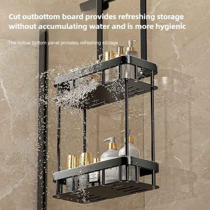 Étagère de douche double niveau - Noir organisateur suspendu salle de bain
