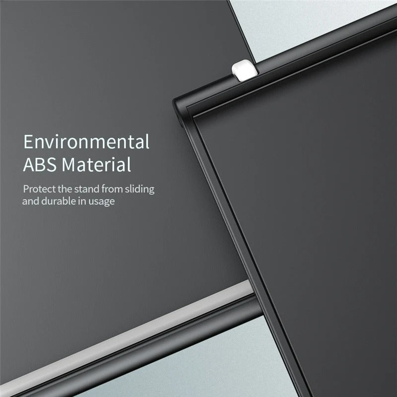 Support téléphone vue de face – design noir avec pads en silicone