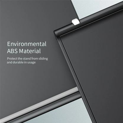 Support téléphone vue de face – design noir avec pads en silicone