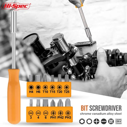 Kit d’outils ménager Hi-Spec T10687Y - Noir & jaune Outillage avec boîte de rangement