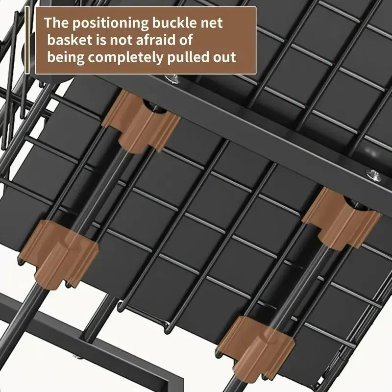 Organisateur d’armoire extractible à 2 niveaux - Noir support réglable sous évier