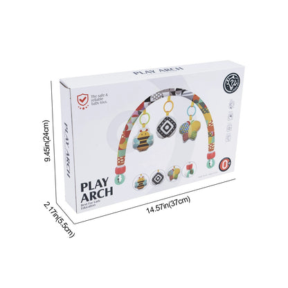 Arc de poussette pour bébé - Jouet en tissu doux avec jouets détachables développement sensoriel